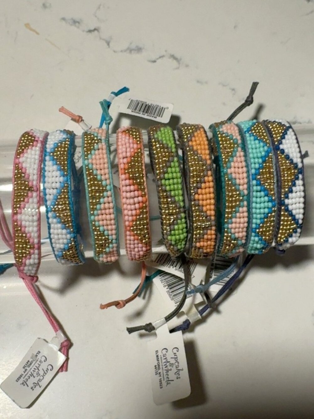 Cupcakes & Cartwheels Wide Beaded Friendship Bracelets - 9 Piece Set NWT